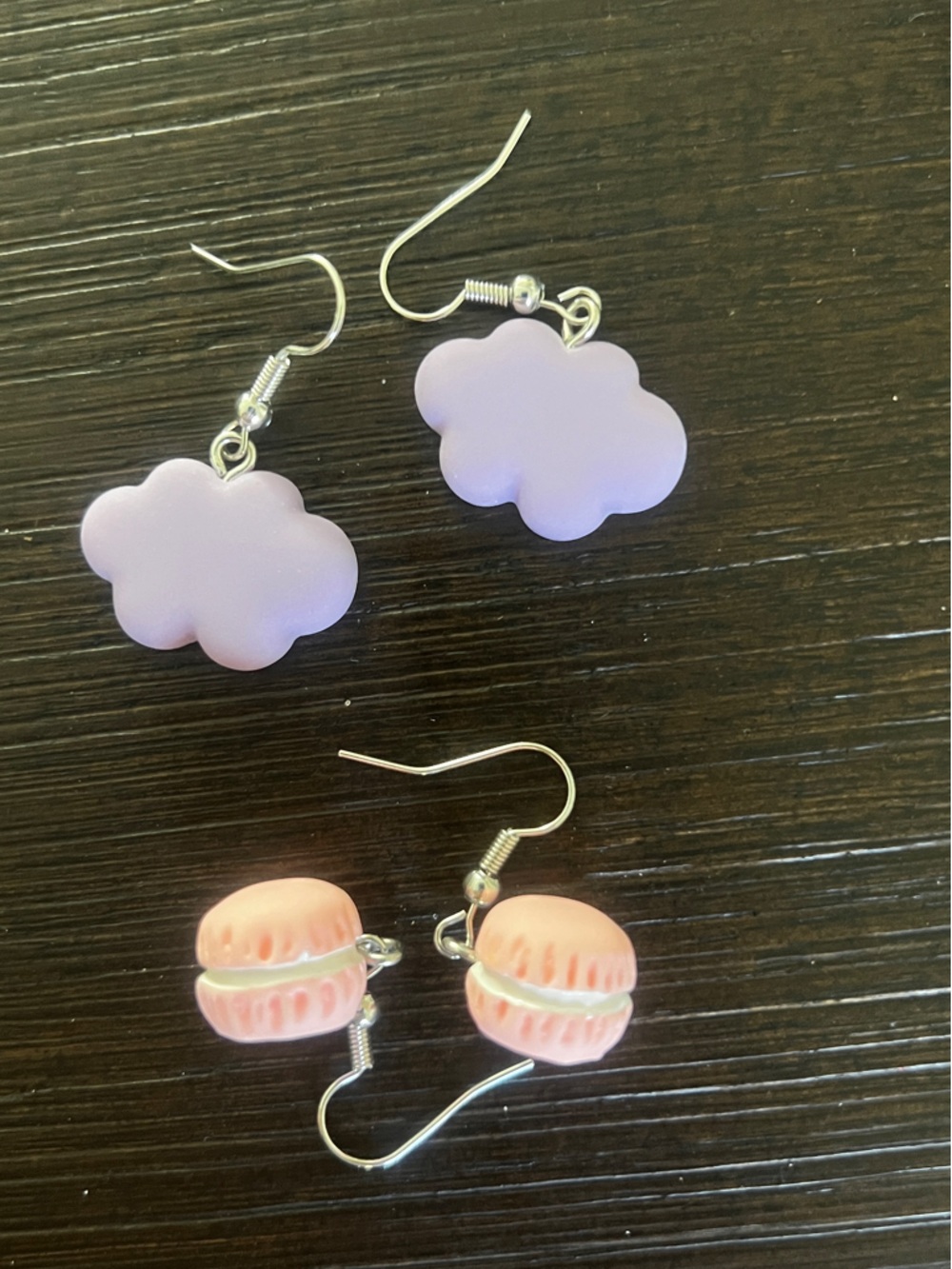 Cute Lavender Flower Dangle Earrings & Cookie cre Earrongs
